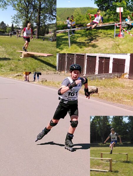 Erfolgreich beim Hindernis-Cross und Inlinerlauf in Asbach