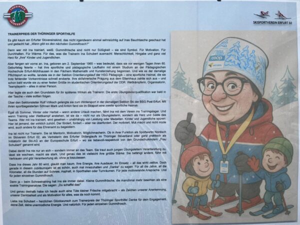 Ina Schubert erhält Trainerpreis